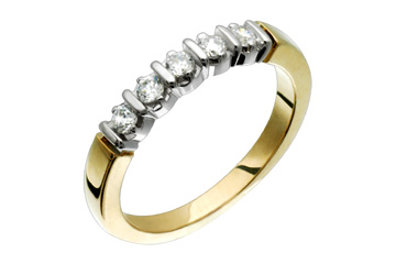 1/4 Carat Two Tone Semi-Eternity Diamond Ring