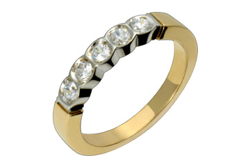1/4 Carat Diamond Two-Tone Semi-Eternity Ring