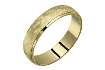 14K Comfort Fit Yellow Gold Wedding Band with Both Satin and Polished Finish