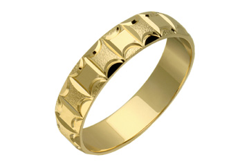 14kt Carved Yellow Gold Wedding Band