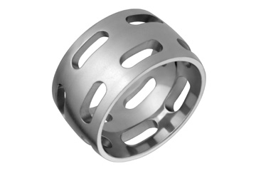 Broad Modern Titanium Ring With Multiple Holes
