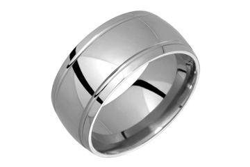 Dome Comfort Fit Titanium Ring With Grooves