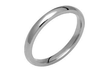 Comfort Fit Half Round Titanium Ring