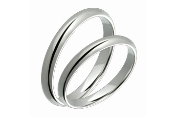 Half-Round Comfort Fit 3mm Ladies and Gents Platinum Bands