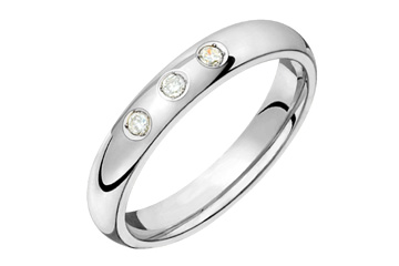 9/100 Carat White Gold 14kt Domed Diamond Wedding Band