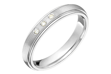 1/25 Carat White Gold Three-Stone 14kt Diamond Wedding Band