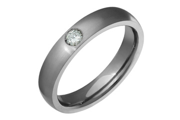 1/10 Carat Titanium Band with Single Diamond