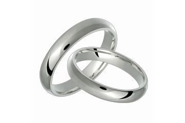 Half-Round Comfort Fit 4mm Ladies and Gents Platinum Band Set