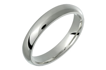 Domed Comfort Fit 4 mm Platinum Ring