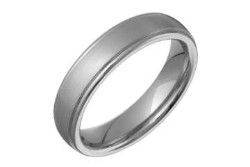 Domed Comfort Fit Grooved Titanium Ring