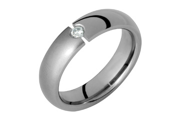 7/100 Carat Titanium Tension Set Diamond Ring
