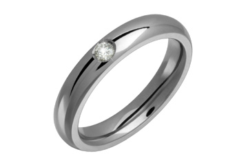 1/20 Carat Diamond Titanium Ring
