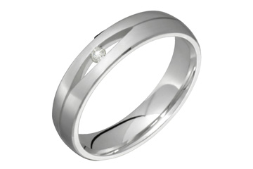 1/20 Carat White Gold Diamond 14kt Wedding Band