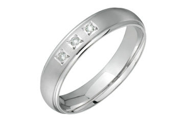 3/50 Carat White Gold 14kt Three Stone Wedding Band