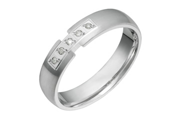 1/20 Carat White Gold 5-Stone Diamond Wedding Band