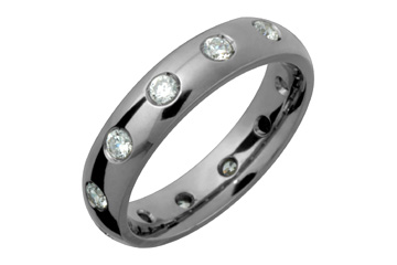 17/20 Carat Domed Diamond Eternity Titanium Ring