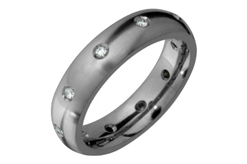 1/5 Carat Diamond Eternity Titanium Ring
