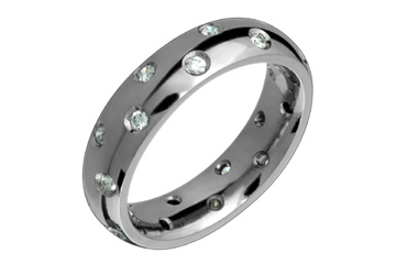 4/10 Carat Titanium Eternity Ring with Scattered Diamonds
