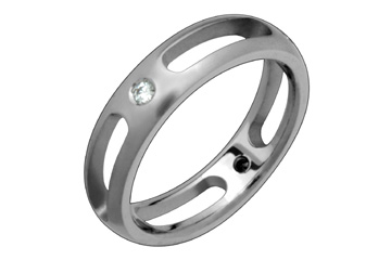 1/10 Carat Diamond Slotted Titanium Eternity Ring