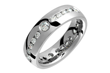 3/4 Carat Diamond Eternity Titanium Ring