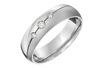 1/10 Carat Yellow Gold 14kt Diamond Wedding Band with Diagonal Carving