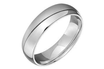 14kt White Gold Diagonal Carving Wedding Band