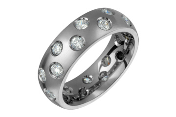 1 4/10 Carat Scattered Diamond Eternity Titanium Ring