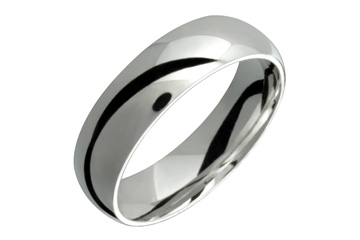 Domed 6 mm Comfort Fit Platinum Ring