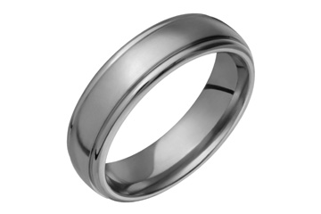 Matte Titanium Grooved Ring