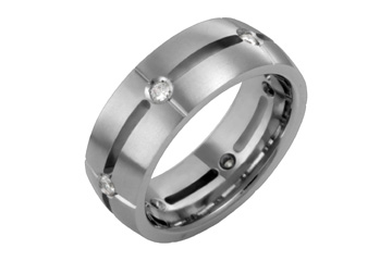 9/100 Carat Carved Titanium Diamond Eternity Ring