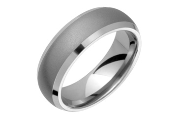 Half Round Titanium Ring With Sandblast Center