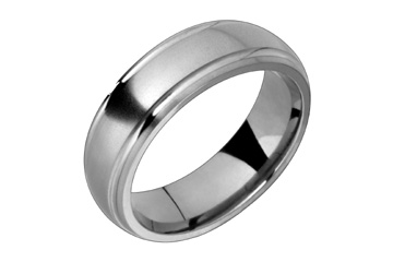 Polished Titanium Ring With Side Grooves