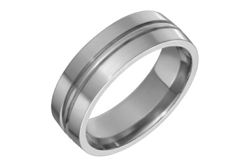 Classic Titanium Ring With Center Groove