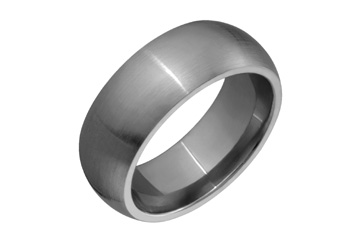 Matte Half Round Comfort Fit Titanium Ring