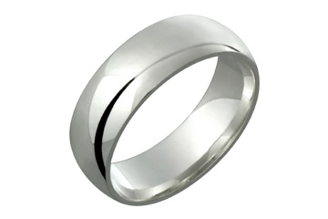 Half Round Comfort Fit 7mm Platinum Ring