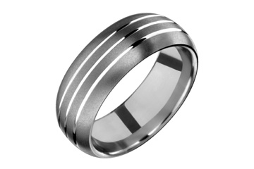 Classic Titanium Ring With Triple Grooves