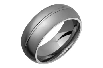 Bold Comfort Fit Titanium Ring With Center Groove