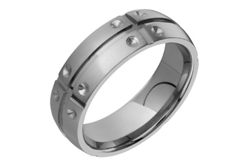 Domed Titanium Carved Matrix Ring
