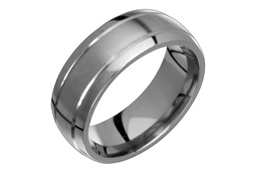 Comfort Fit Titanium Ring With Parallel Grooves