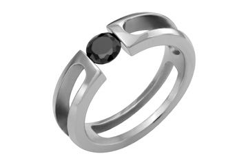 Hollowed Center Titanium Ring With Black Tension Zirconium
