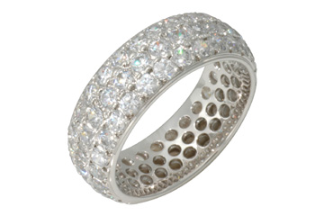 4 1/20 Carat Diamond Eternity Three-Row Ring