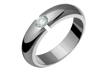 1/4 Carat Titanium Tension Set Diamond Ring