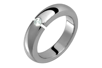 3/25 Carat Tension Set Diamond Titanium Ring