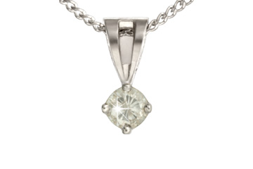 14kt White Gold Solitaire Diamond Pendant
