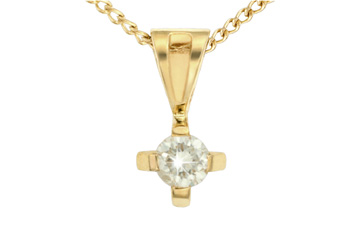 14kt Diamond Solitaire Pendant