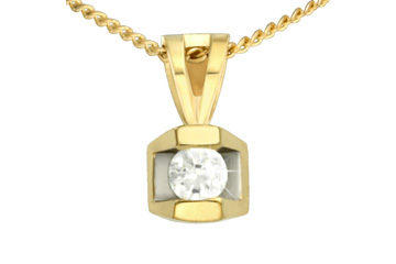 14kt Yellow Gold Diamond Solitaire Pendant